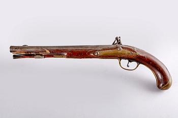 Pistol, flintlås, 1700-tal.