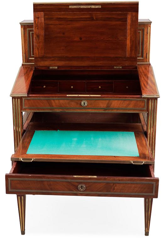 A Russian 19th century mahogany writing-desk.