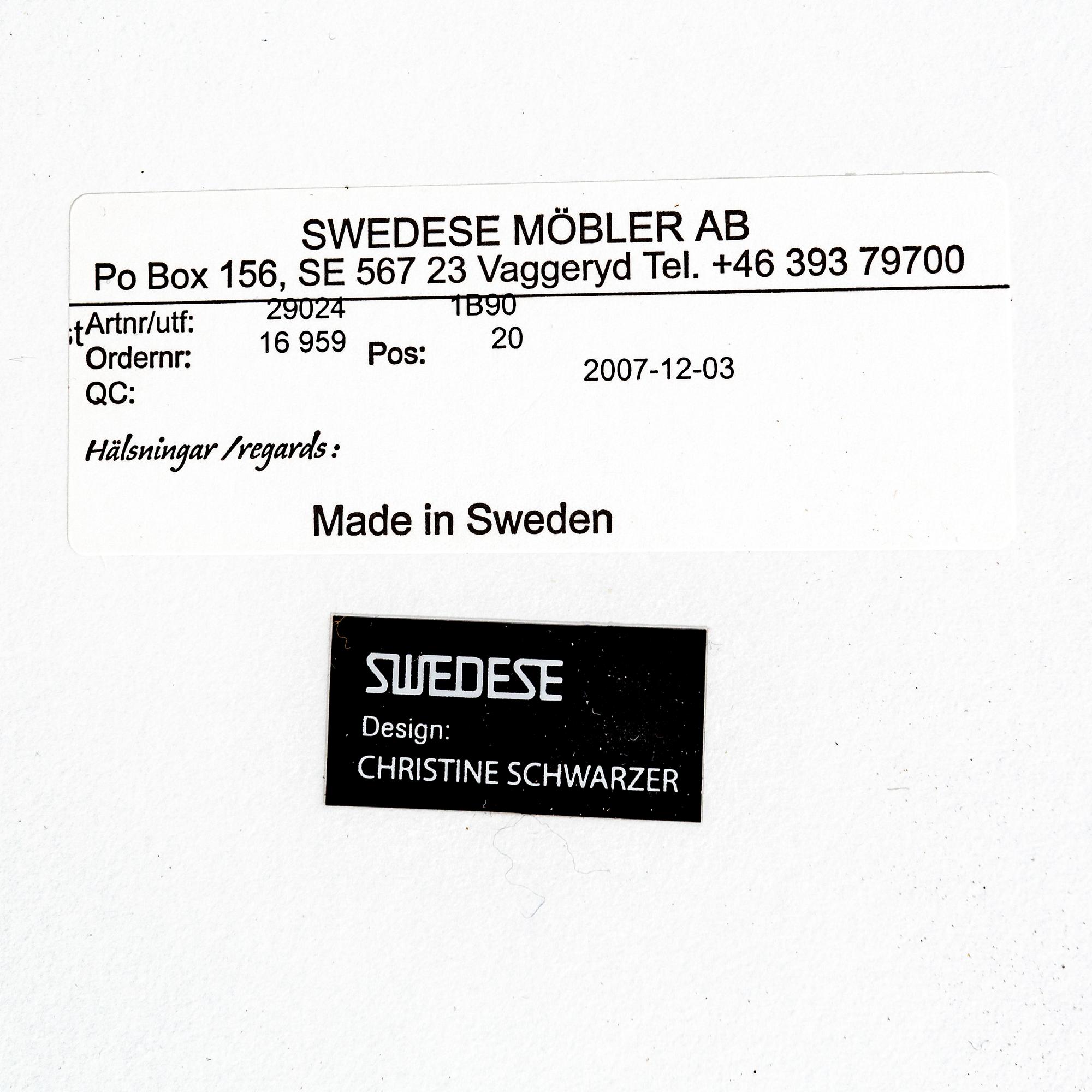 Christine Schwarzer, soffbord, ”Flower”, Swedese 2000-tal.