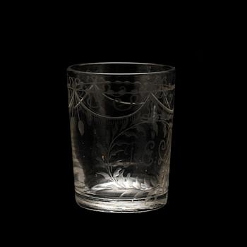 STARKVINSGLAS, 11 st, sengustaviansk stil, 1800-tal.