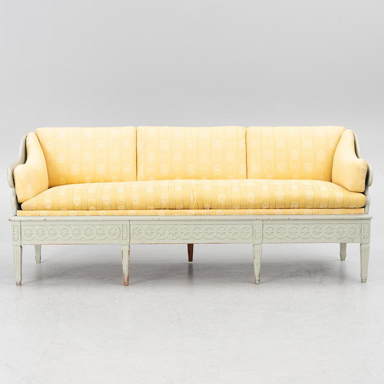 A Gustavian style sofa, 19th century.