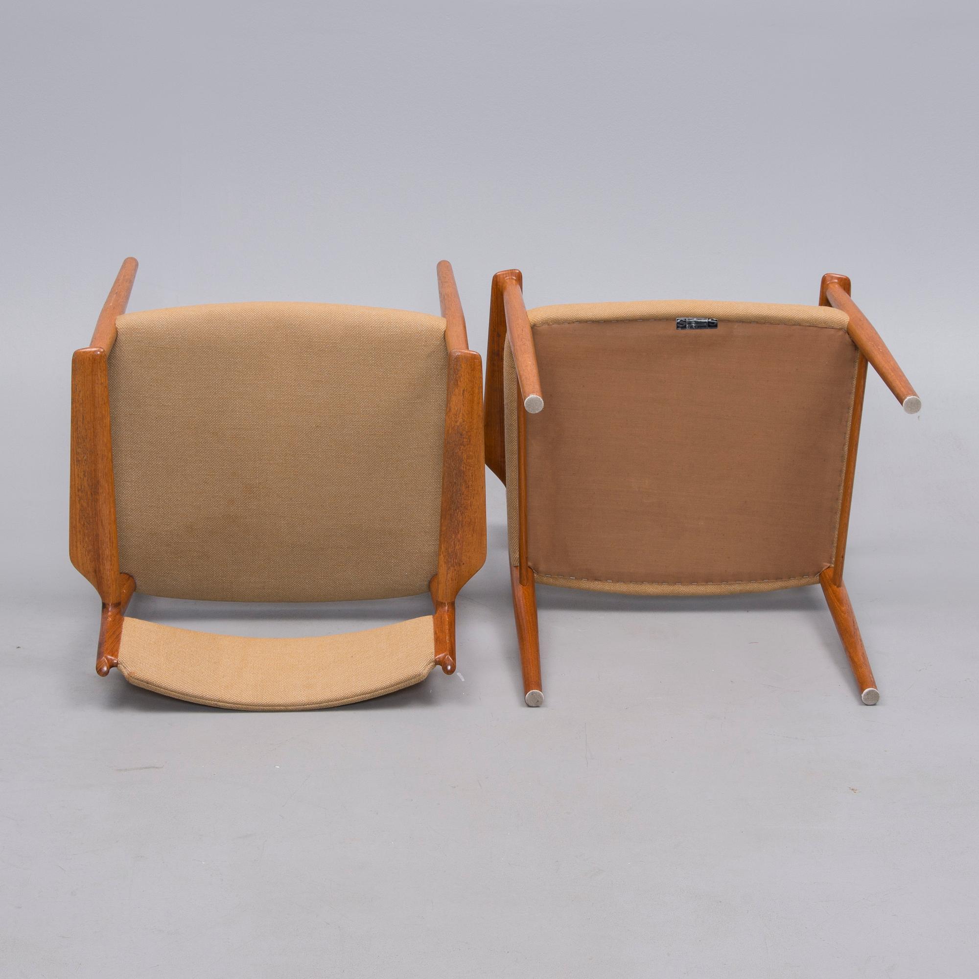 KARMSTOLAR, ett par, Arne Vodder, Sibast furniture, Danmark, 1960-tal.