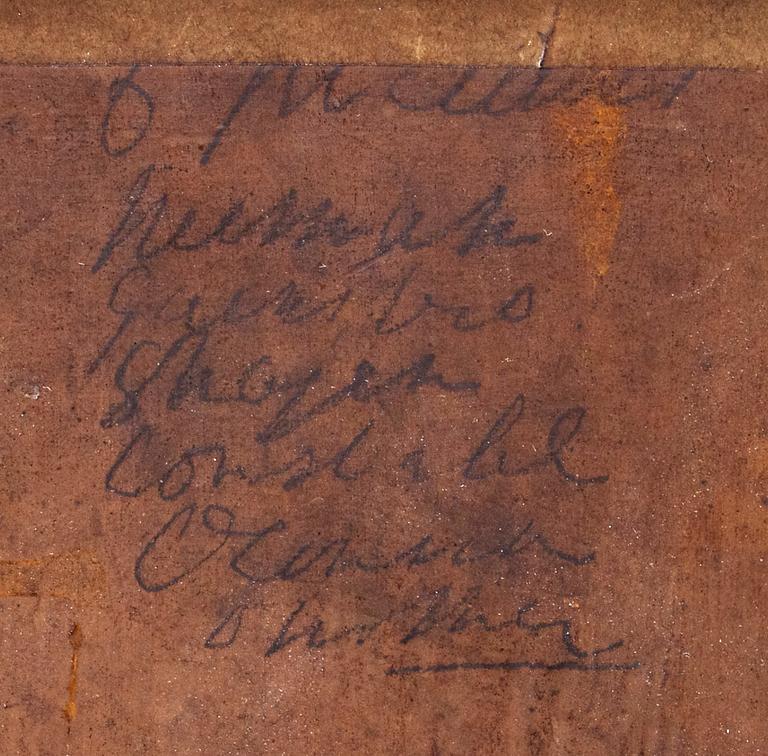 OKÄND KONSTNÄR, olja på pannå, 1800-talets mitt.
