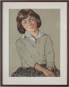 Lotte Laserstein · LOTTE LASERSTEIN, pastell på papper, signerad.