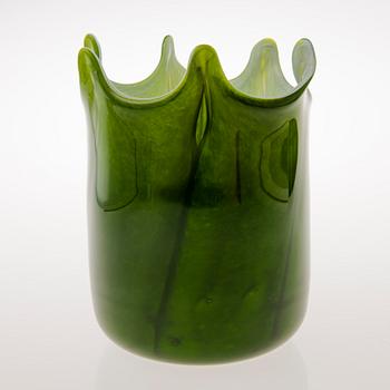 TIINA NORDSTRÖM, a 'Green swirl' art glass signed Tiina Nordström Nuutajärvi 1996.