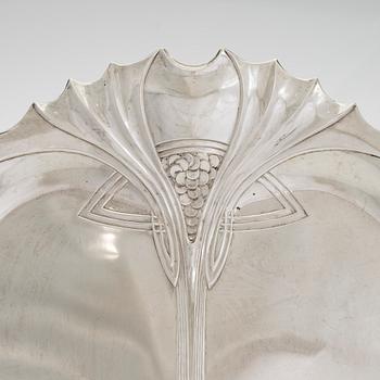 A Viennese Art Nouveau silver tray, maker's mark of Karl Jedlicka, Austro-Hungarian Empire around year 1900.