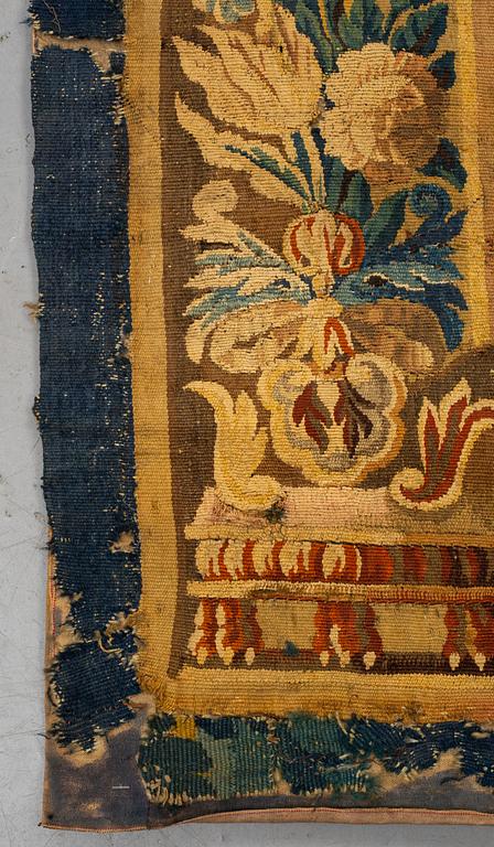 A tapestry, "Verdure", tapestry weave, "entre-fenêtre", Aubusson around 1700-first half of the 18th century.