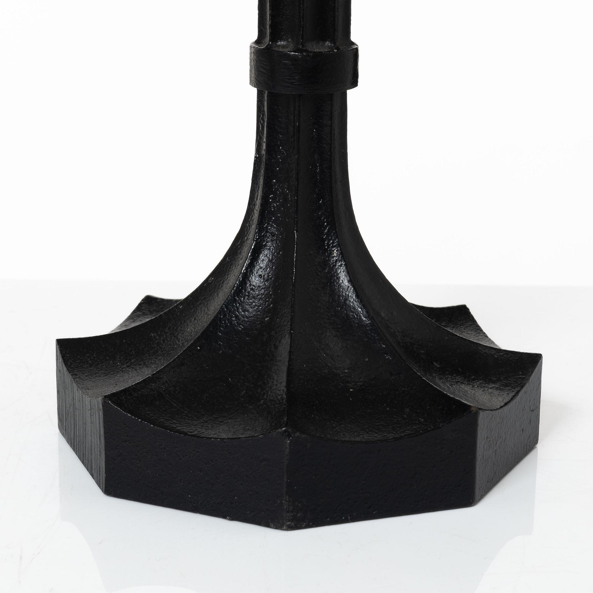 Sigurd Persson, a pair ofa cast iron candelabras, Kockums 1965.