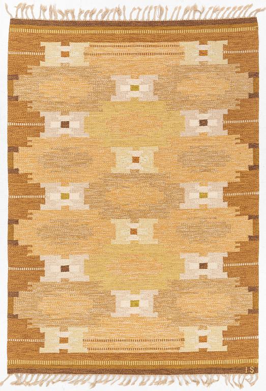 Ingegerd Silow, a flatweave carpet, signed IS, c. 236 x 186 cm.