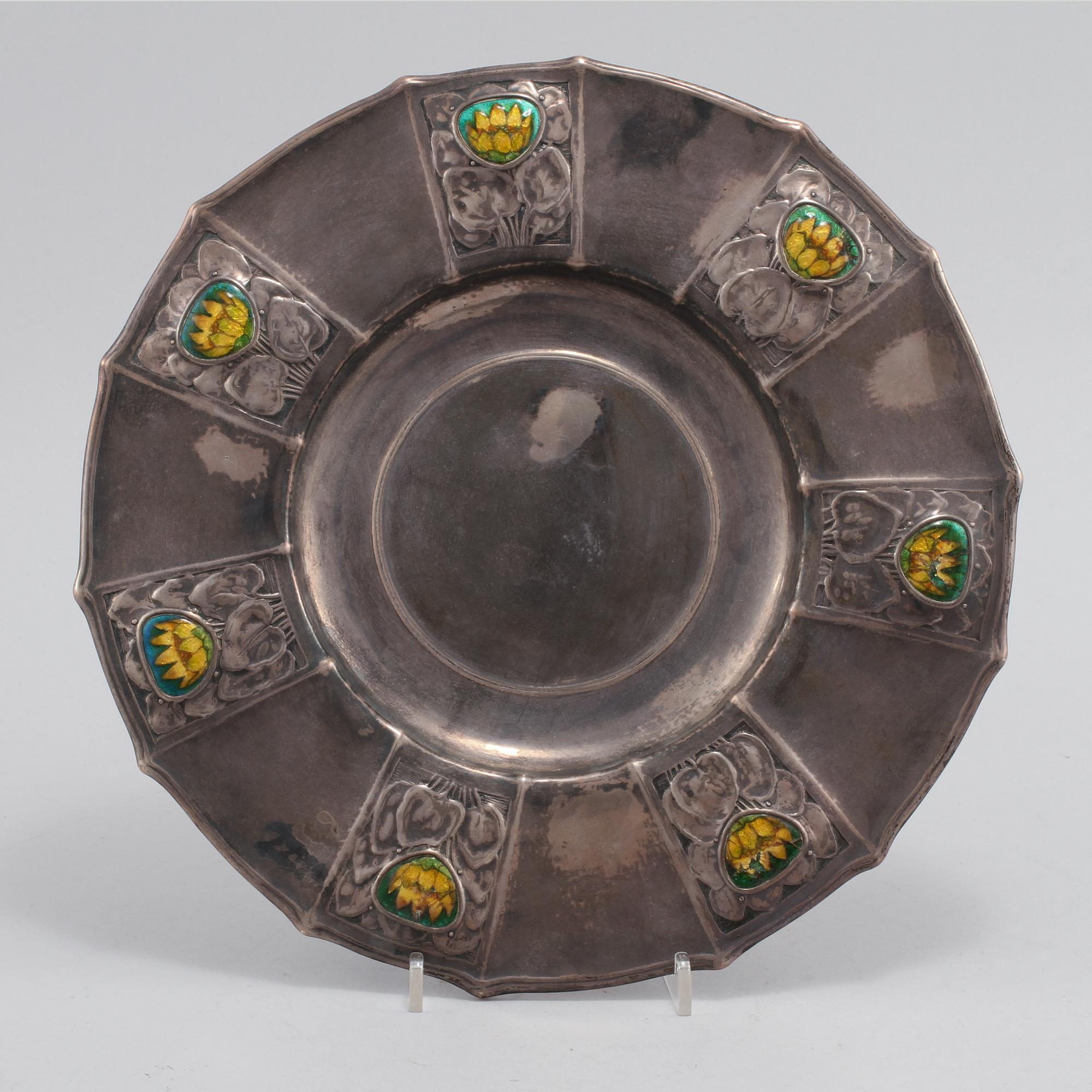FAT, nysilver med emaljdekor, jugend, 1900-talets första hälft.