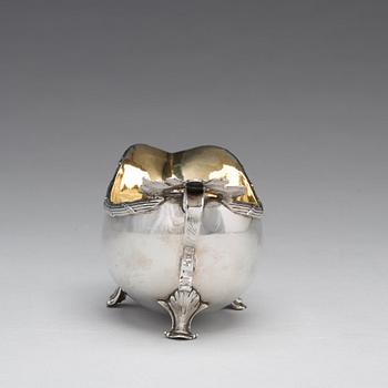 A Swedish 18th century parcel-gilt silver cream jug, Stockholm 1776, no makers mark.