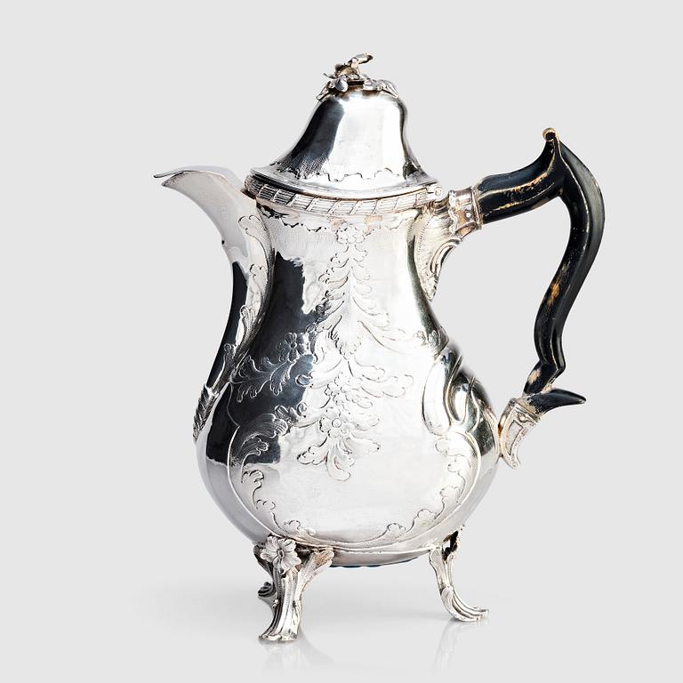 A Swedish silver coffee-pot, mark of Johan Julin, Köping 1773.