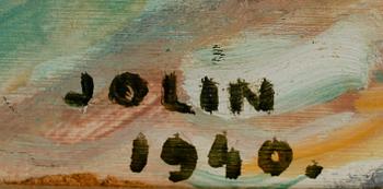 EINAR JOLIN, olja på pannå, sign.