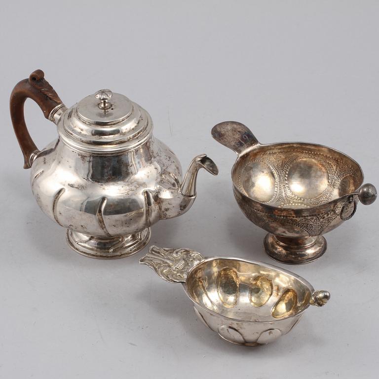 PART SILVER, 3 delar, 1800/1900-tal, vikt 460 g.