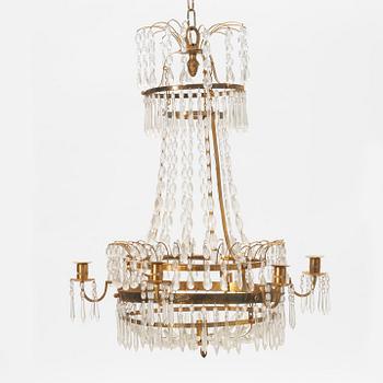 A Gustavian style chandelier, around the year 1900.
