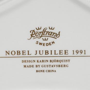 KARIN BJÖRQUIST, plates (12), bone china, "Nobel Jubilee 1991", Rörstrand/Gustavsberg.