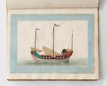 Two albums with 22 export gouaches on pith paper, Chinese subjects, Qing dynasty, late 19th Century.