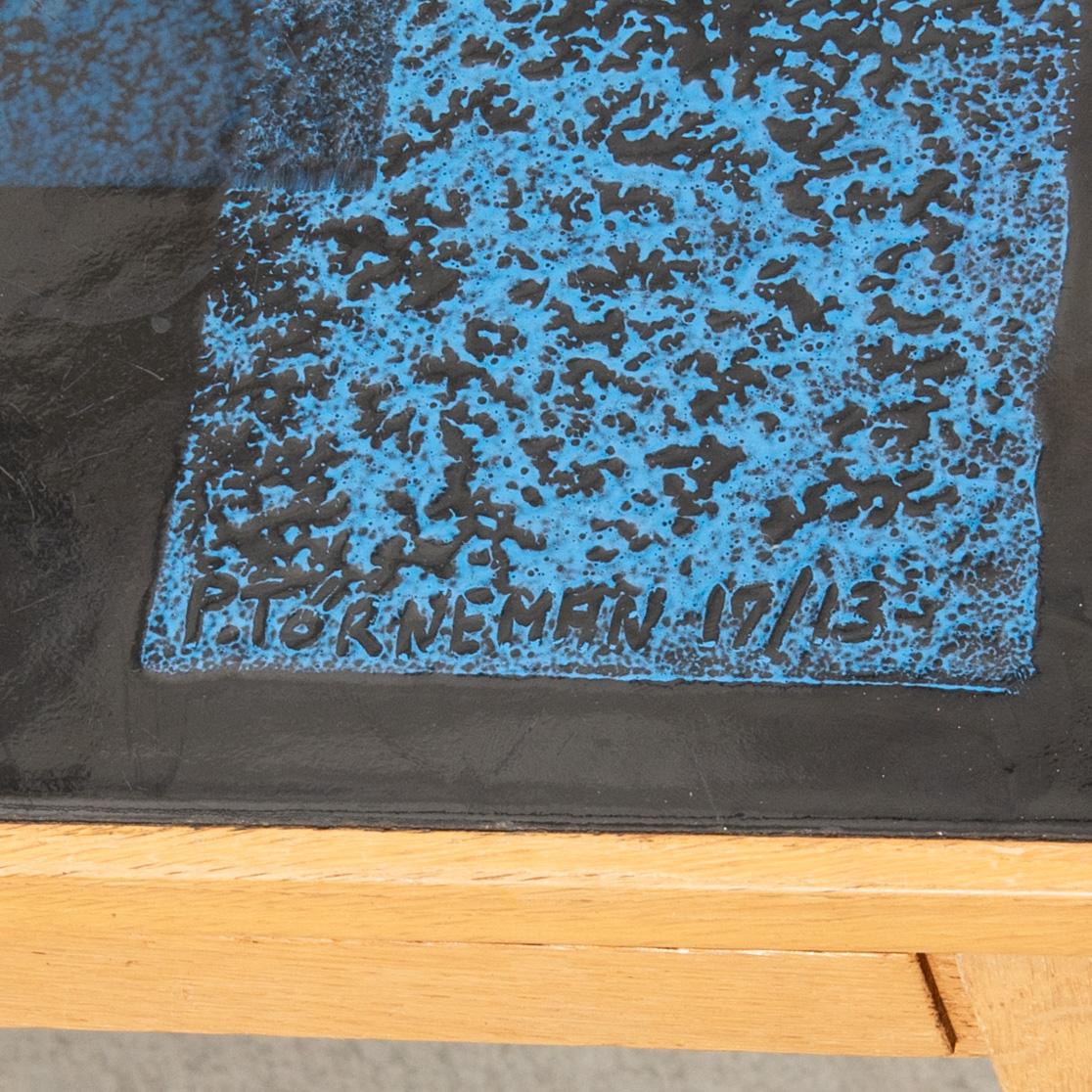 Algot Törneman & David Rosén, coffee table, "blue square", Triva, Nordiska Kompaniet, 1950s.