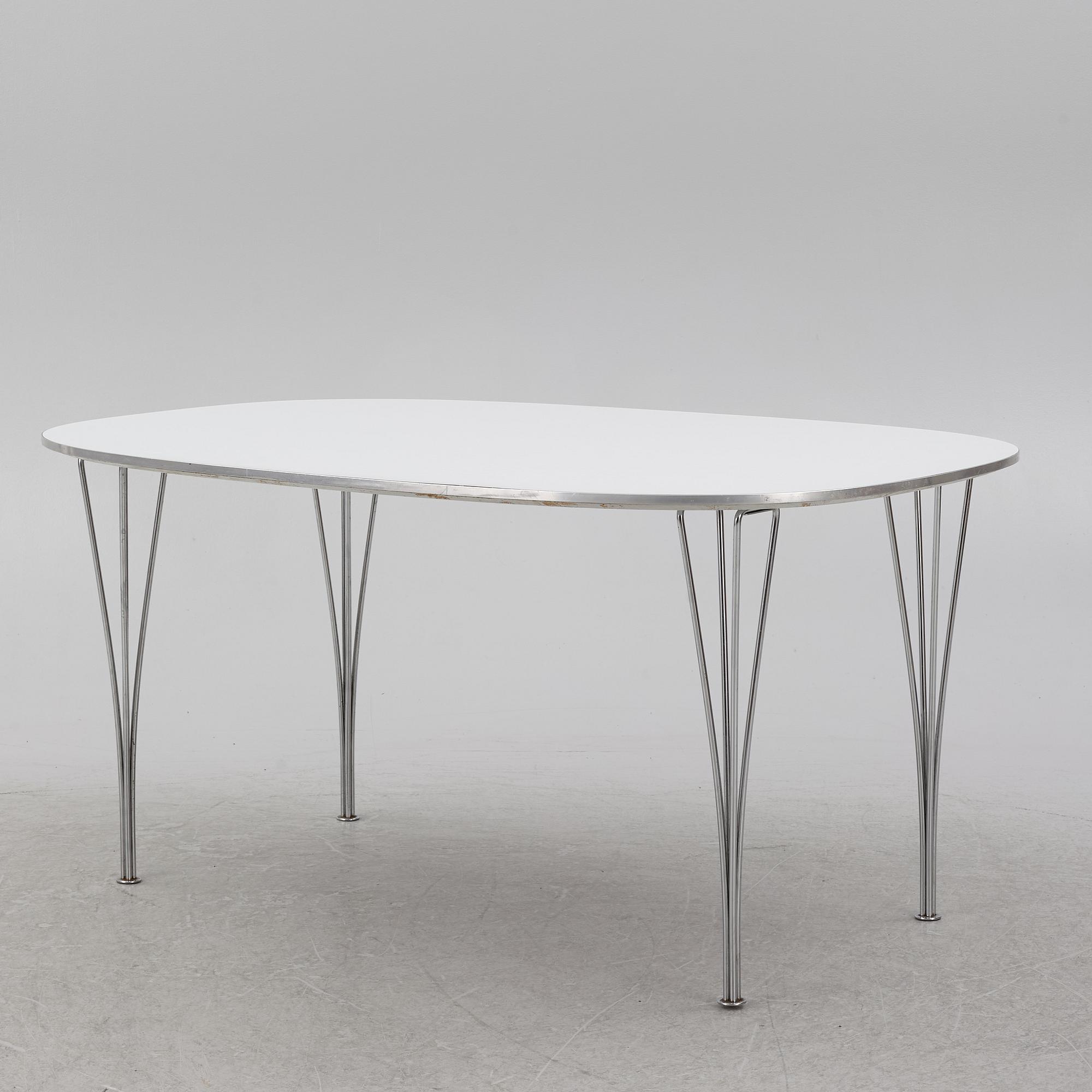 Bruno Mathsson & Piet Hein, matbord, "Superelips", Fritz Hansen, Danmark, 1981.