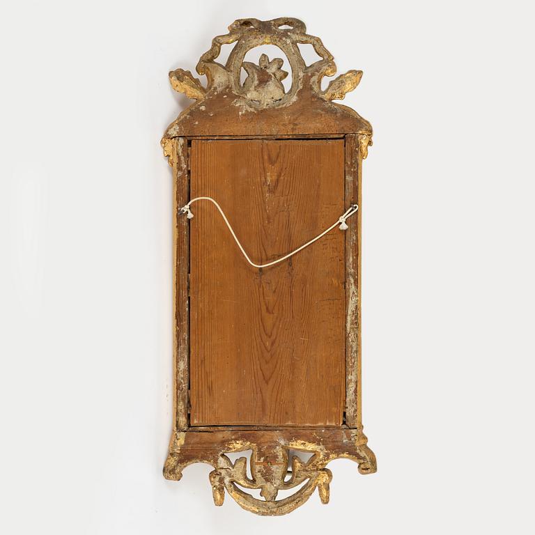 Spegellampetter, två stycken, för ett ljus, Gustaviansk samt Gustaviansk stil, sent 1700- respektive sent 1800-tal.