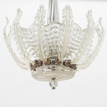Carl Fagerlund, a glass ceiling lamp, Orrefors, 1940s.