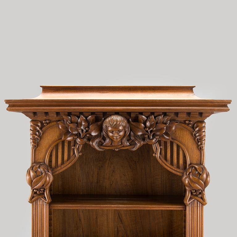 Bokhylla, jugend, Sverige ca 1900. Okänd formgivare.