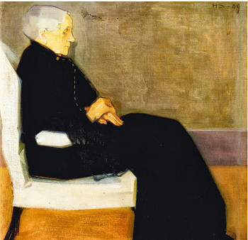 Helene Schjerfbeck, "Flicka med fladdrande hår".