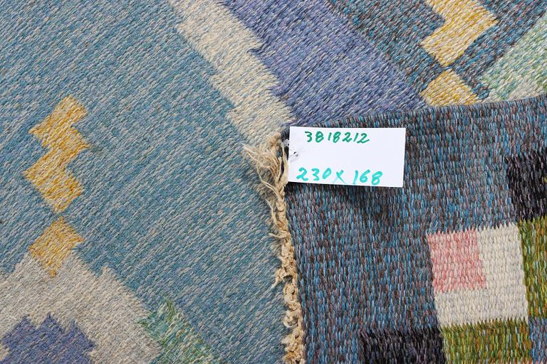 Ingegerd Silow, a flat weave carpet, Sweden, signed IS, c. 230 x 168 cm.