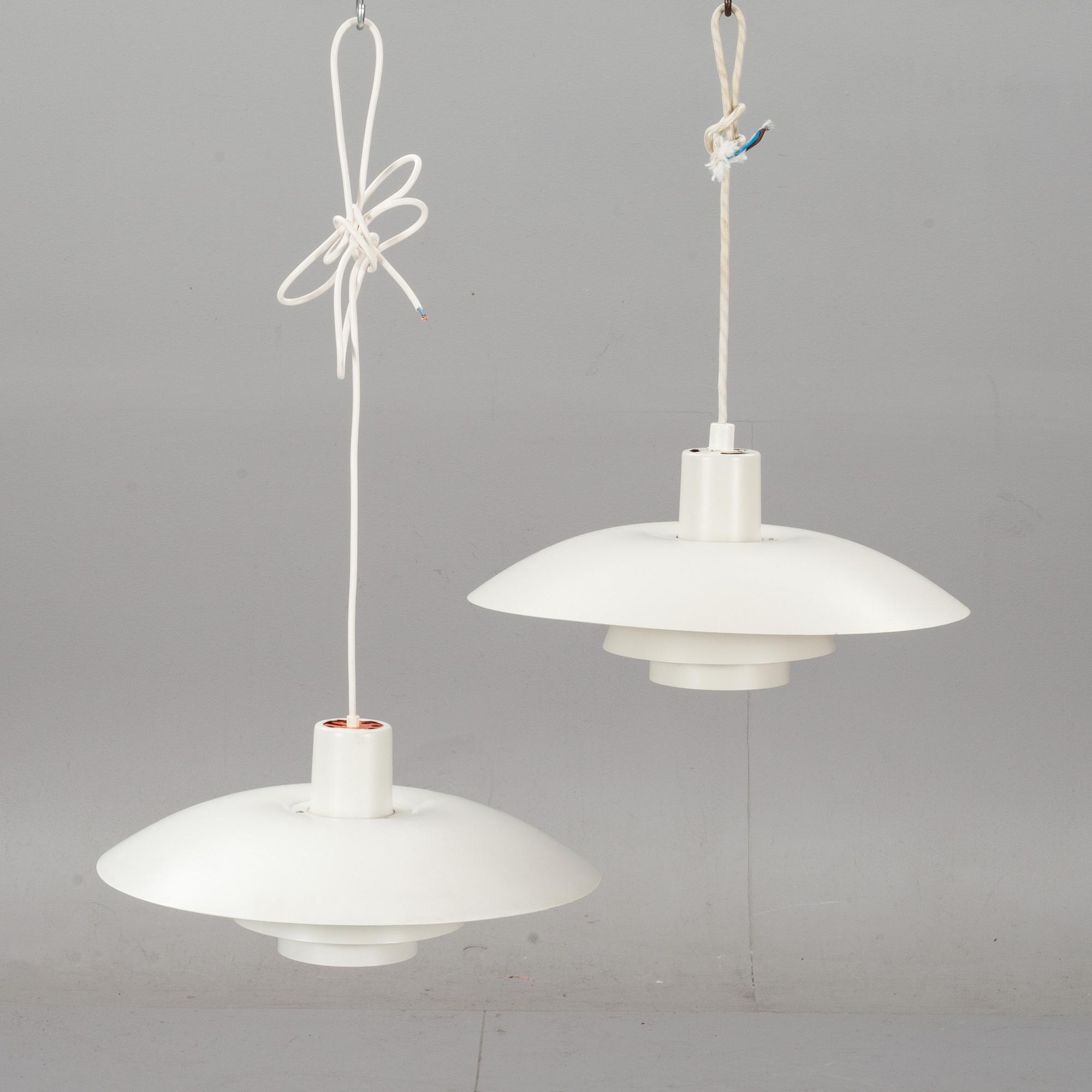 TAKLAMPA, 2 st, PH-4, Poul Henningsen för Louis Poulsen Danmark.