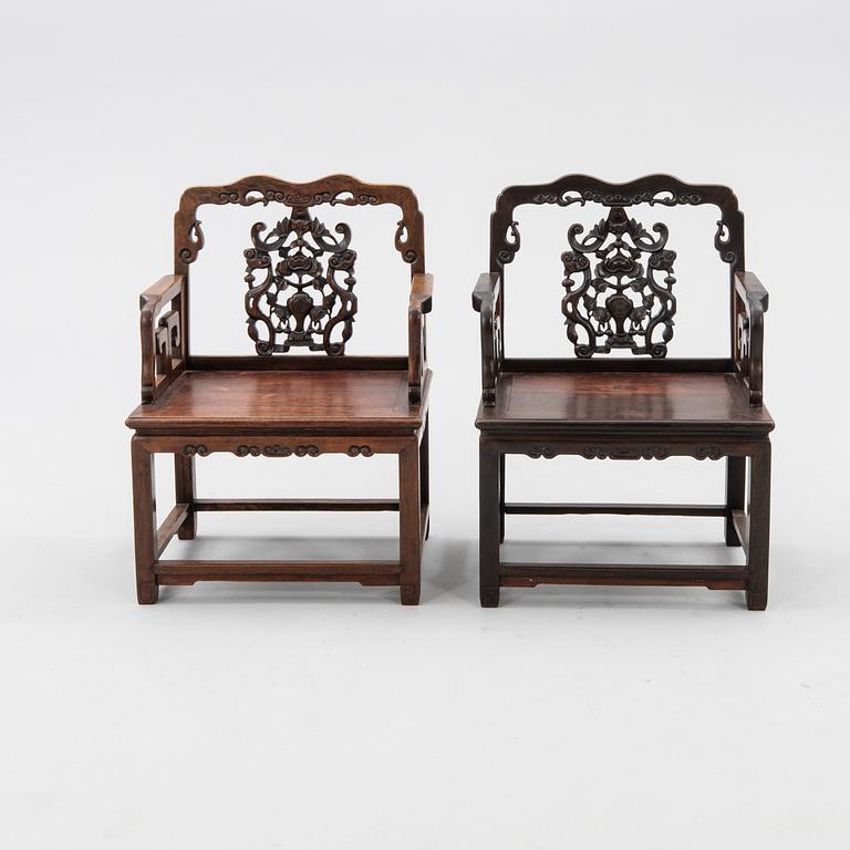Pair of armchairs, China, 20th century.