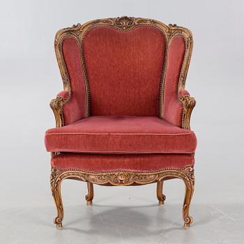 BERGÈRE / FÅTÖLJ, Louis XV-stil, omring 1900-talets mitt.