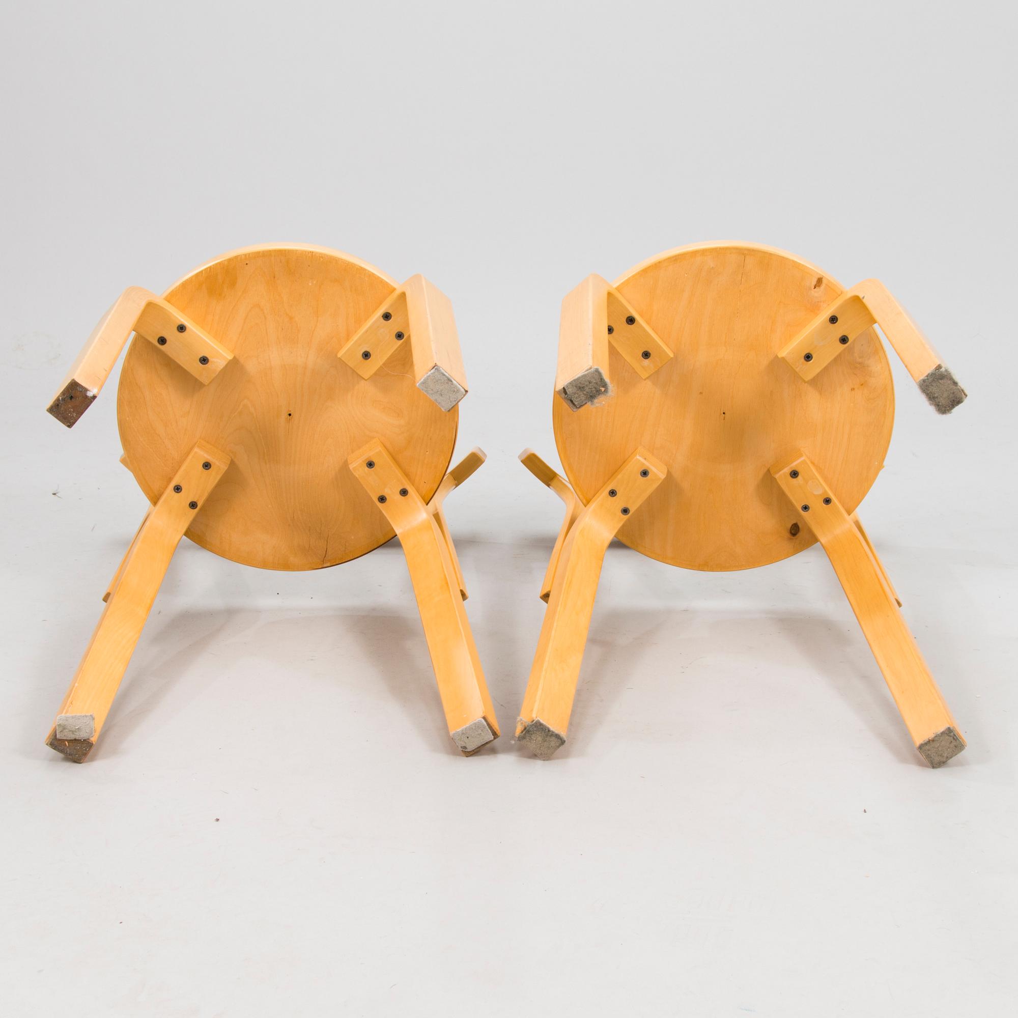 ALVAR AALTO, a set of six model 68 Chairs by Artek.