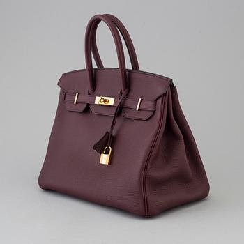 A Birkin 35 by Hermès Bordeaux, 2017.