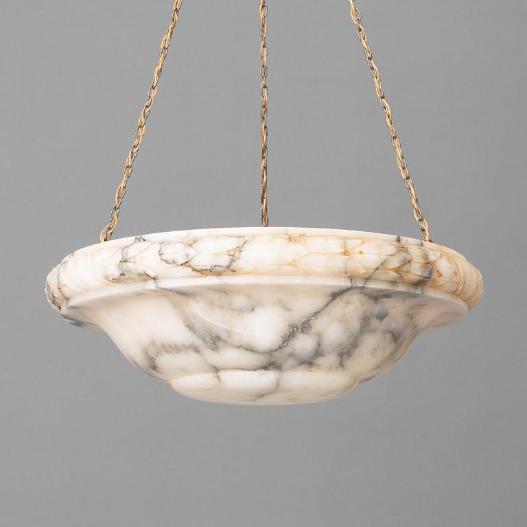 An alabaster ceiling lamp, 1920s.