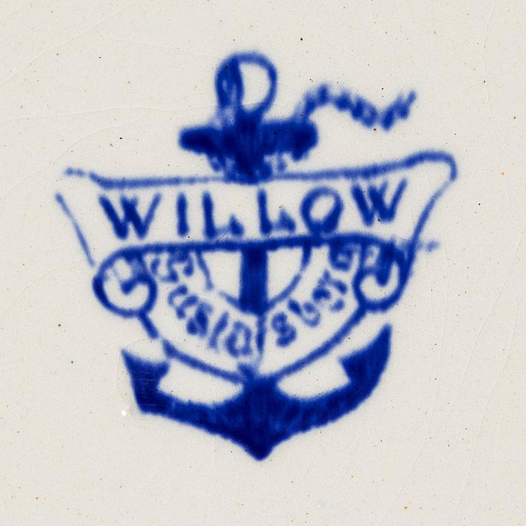 Gustavsberg, servisdelar, 69 st, "Willow", tidigt 1900-tal.