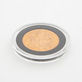 Guldmynt Sverige, Oscar II 20 kr, 1878 på 1877.