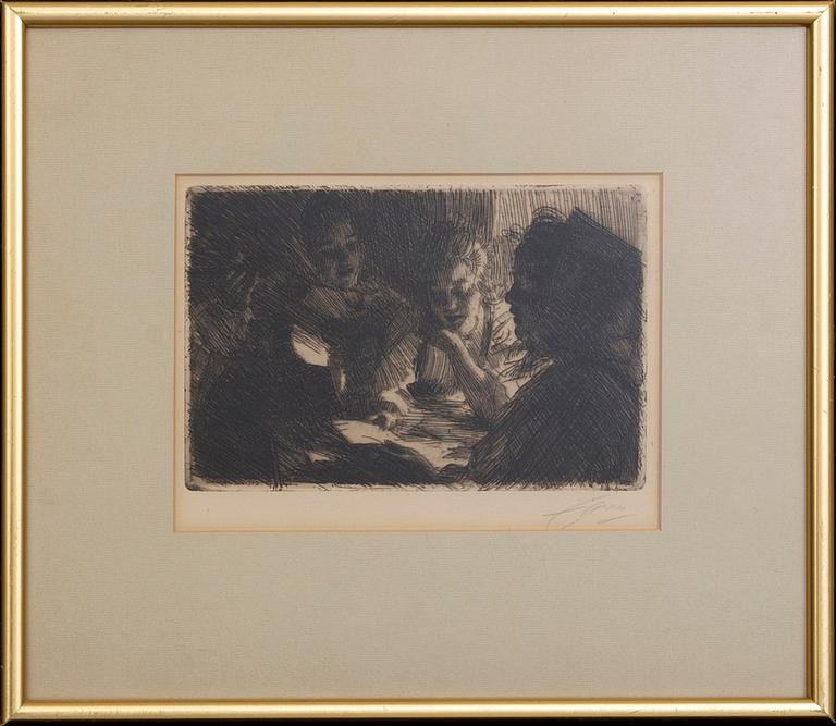 Anders Zorn, a signed etching from 1903.