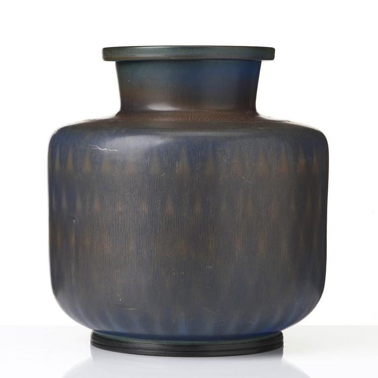 Berndt Friberg, a stoneware vase with a geometrical decoration, Gustavsberg studio, Sweden 1962.
