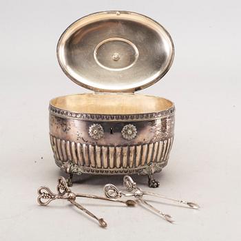 Kaffeservis, silver, 3 delar, bland annat GAB, Stockholm, 1908.