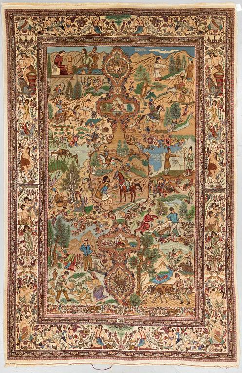 A RUG, Old Tabriz, signed Tabatabai, ca 268 x 184 cm.