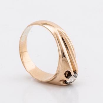 RING 14K gold 1 rose-cut diamond approx 0,15 ct.
