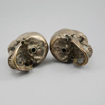 OBJEKT, patinerad metall, ett par, 1900-tal.