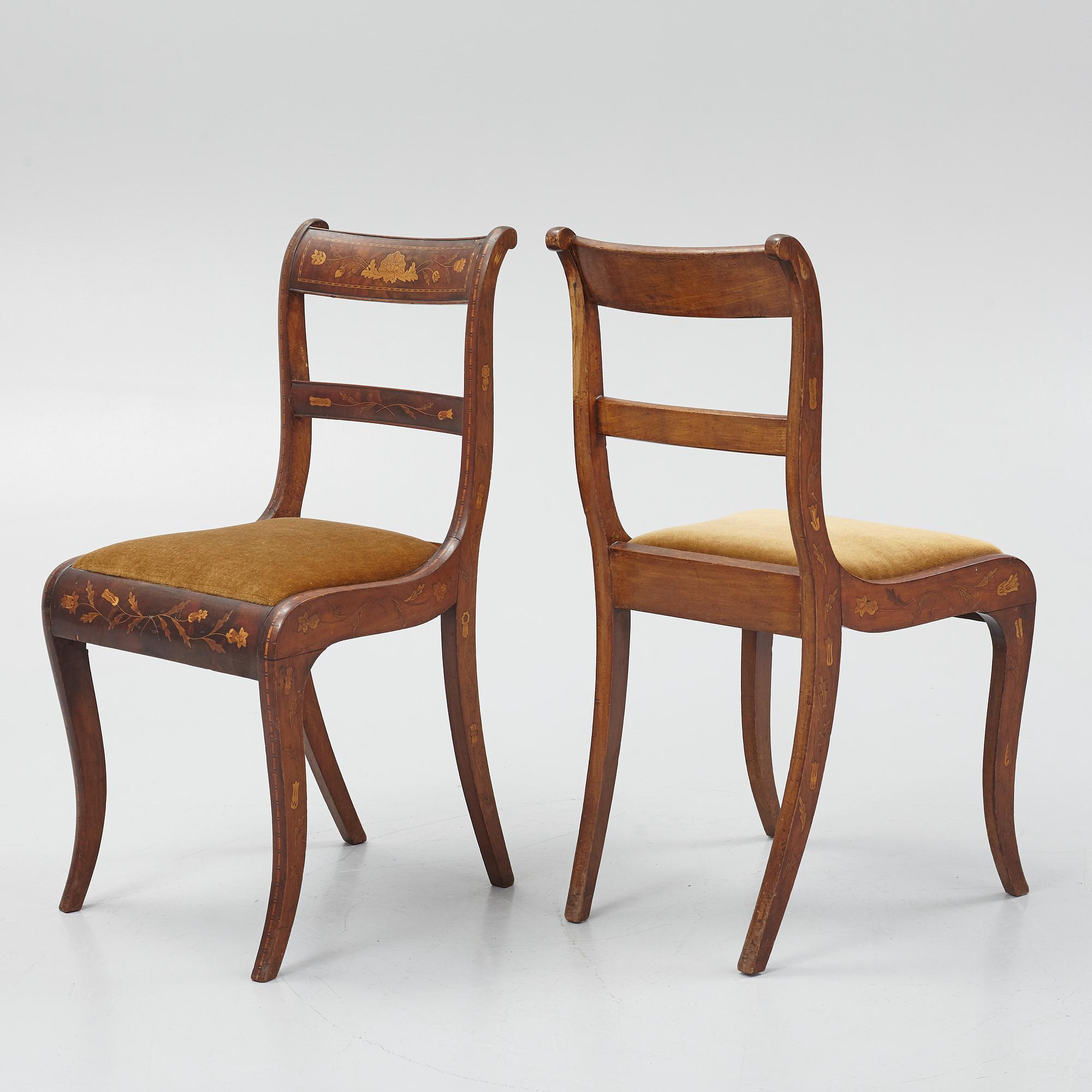 A six-piece Empire furniture suite, the Netherlands, first half of the 19th Century.