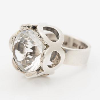 Karl-Ingemar Johansson, Ring, silver with rock crystal.