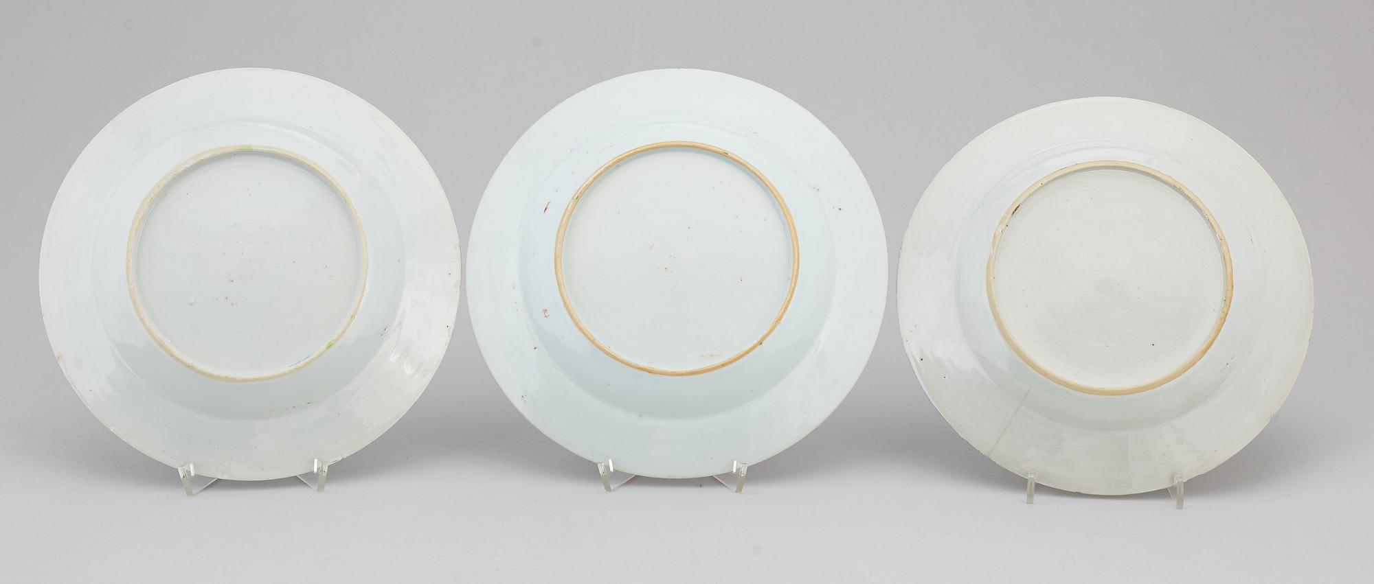 A group of 11 famille rose plates, Qing dynasty, Qianlong (1736-95).