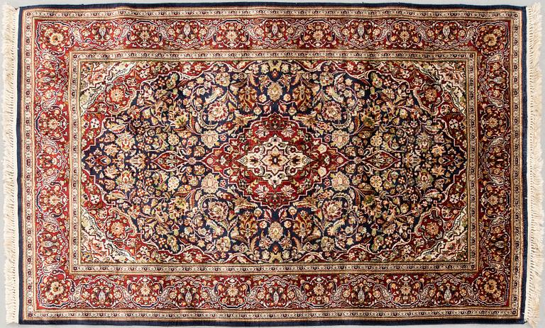 Oriental antique silk rug 189x113 cm.
