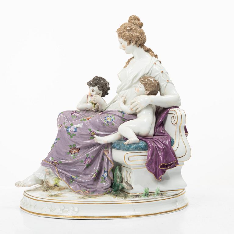 Meissen, “Mutterglück” (A Mother's happiness), a porcelain figural group, model no 168 Germany, around 1900.