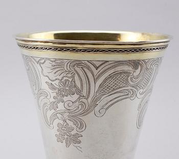 BÄGARE, silver, Jacob Lampa, Stockholm 1770. Vikt ca  453 gram.