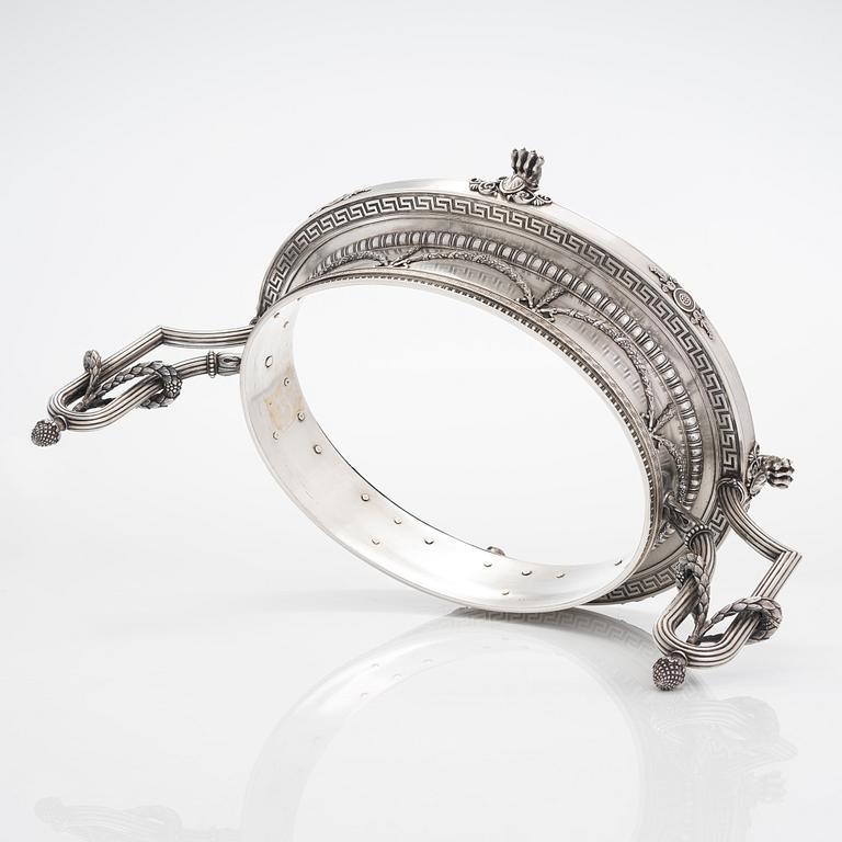 An early 20th-century Fabergé silver-mounted cut-glass presentation bowl. Imperial Warrant, scratched inventory number.