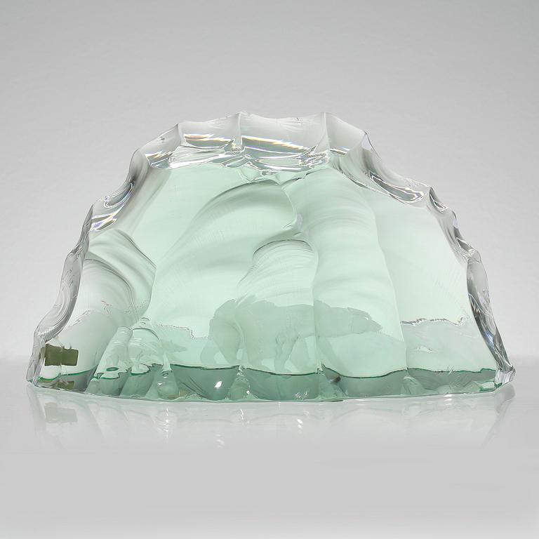SKULPTUR, "Isberg", glas, Vicke Lindstrand, Kosta Boda, 1950-60-tal.